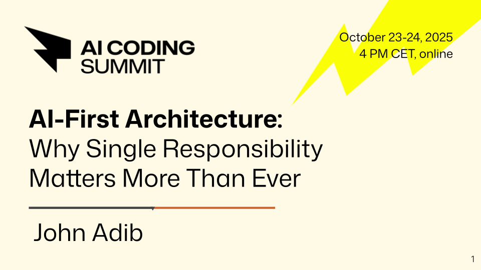 AI-First Architecture - Why Single Responsibility Matters More Than Ever