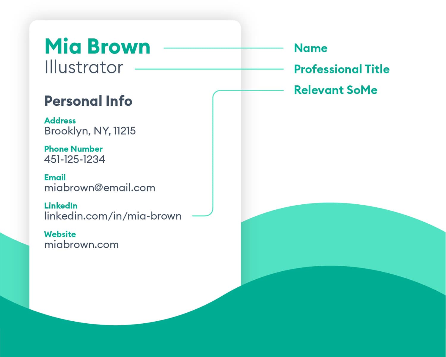 Resume contact section