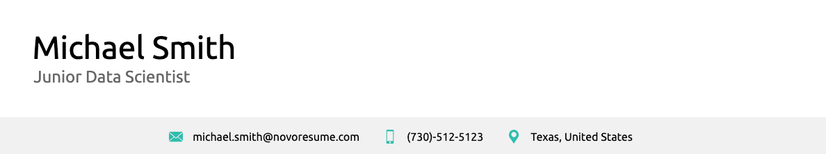 Resume contact section, example 5