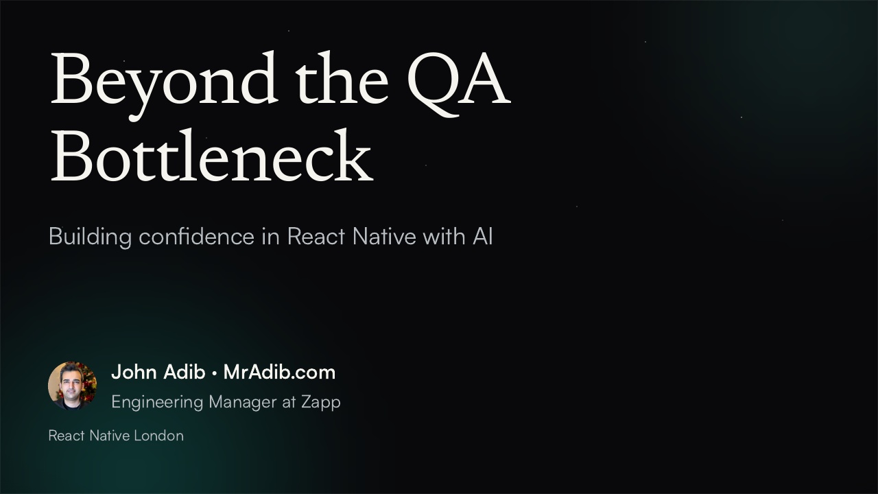 First slide of Beyond the QA Bottleneck