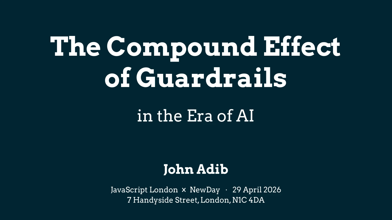 First slide of The Compound Effect of Guardrails in the Era of AI